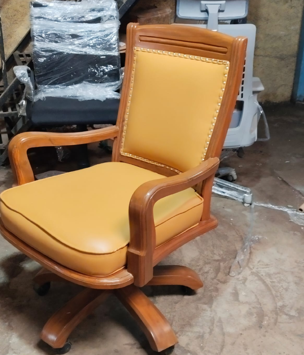 Wooden revolving chair